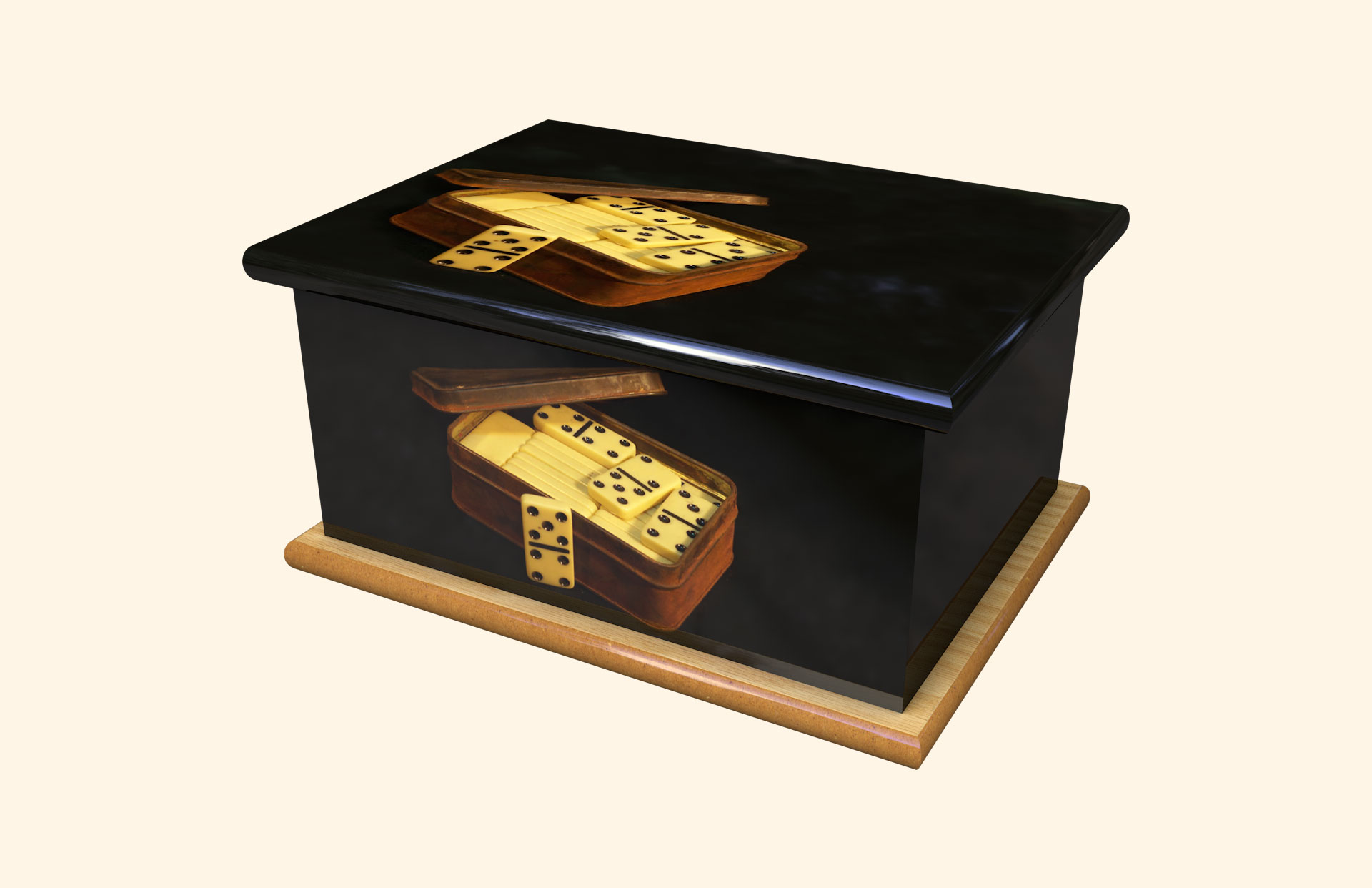 Dominoes adult ashes casket